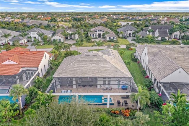 a view of a lake with a big yard