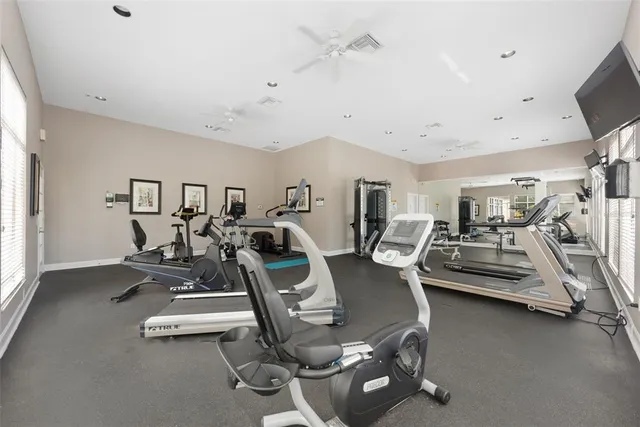 a view of a park with slide