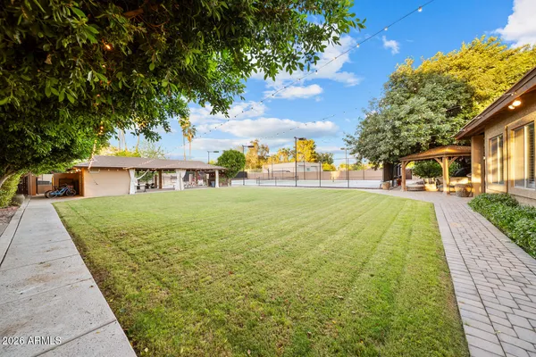 an aerial view of residential building with parking space
