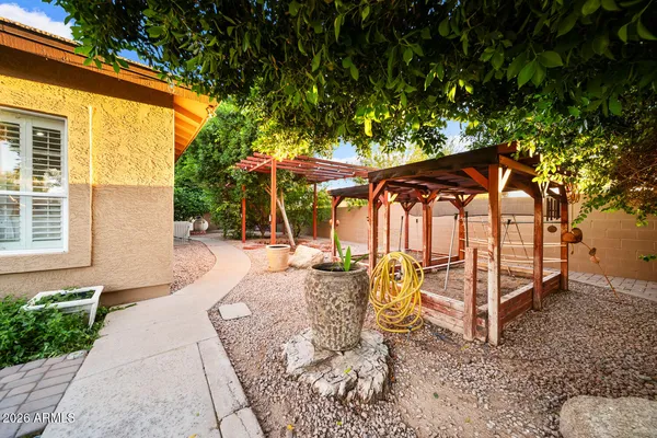 an aerial view of residential building with parking space