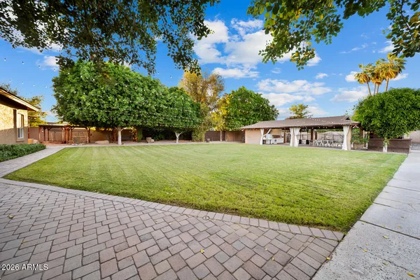 an aerial view of residential building with parking space
