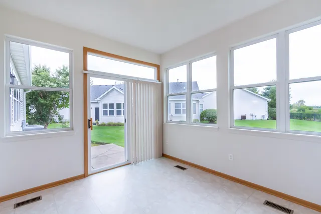 an empty room with a window