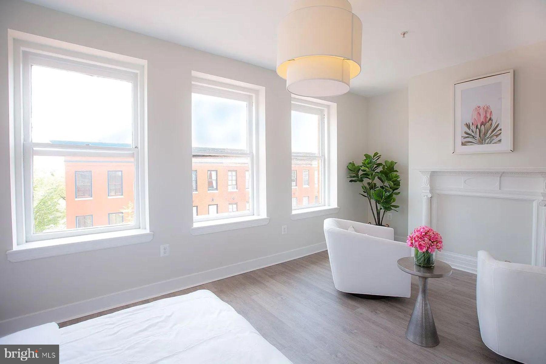 1122 North Calvert Street, Unit 1 Baltimore, MD 21202 - Photo 5 of 8 a living room with furniture and a potted plant