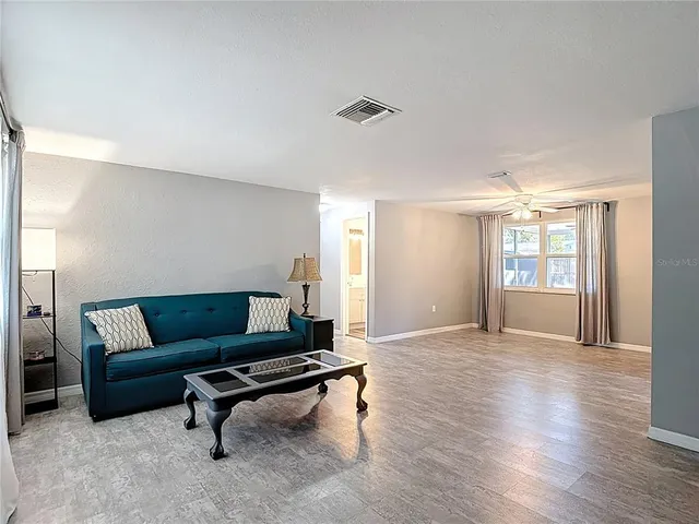 a living room with furniture