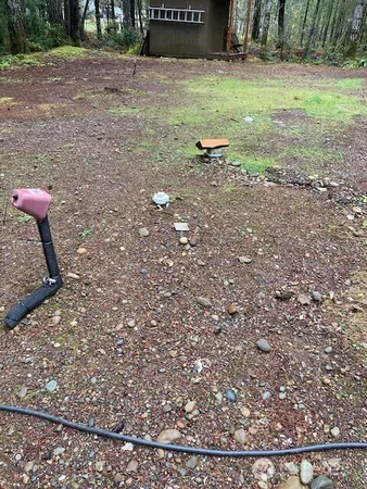 a backyard of a house with lots of green space