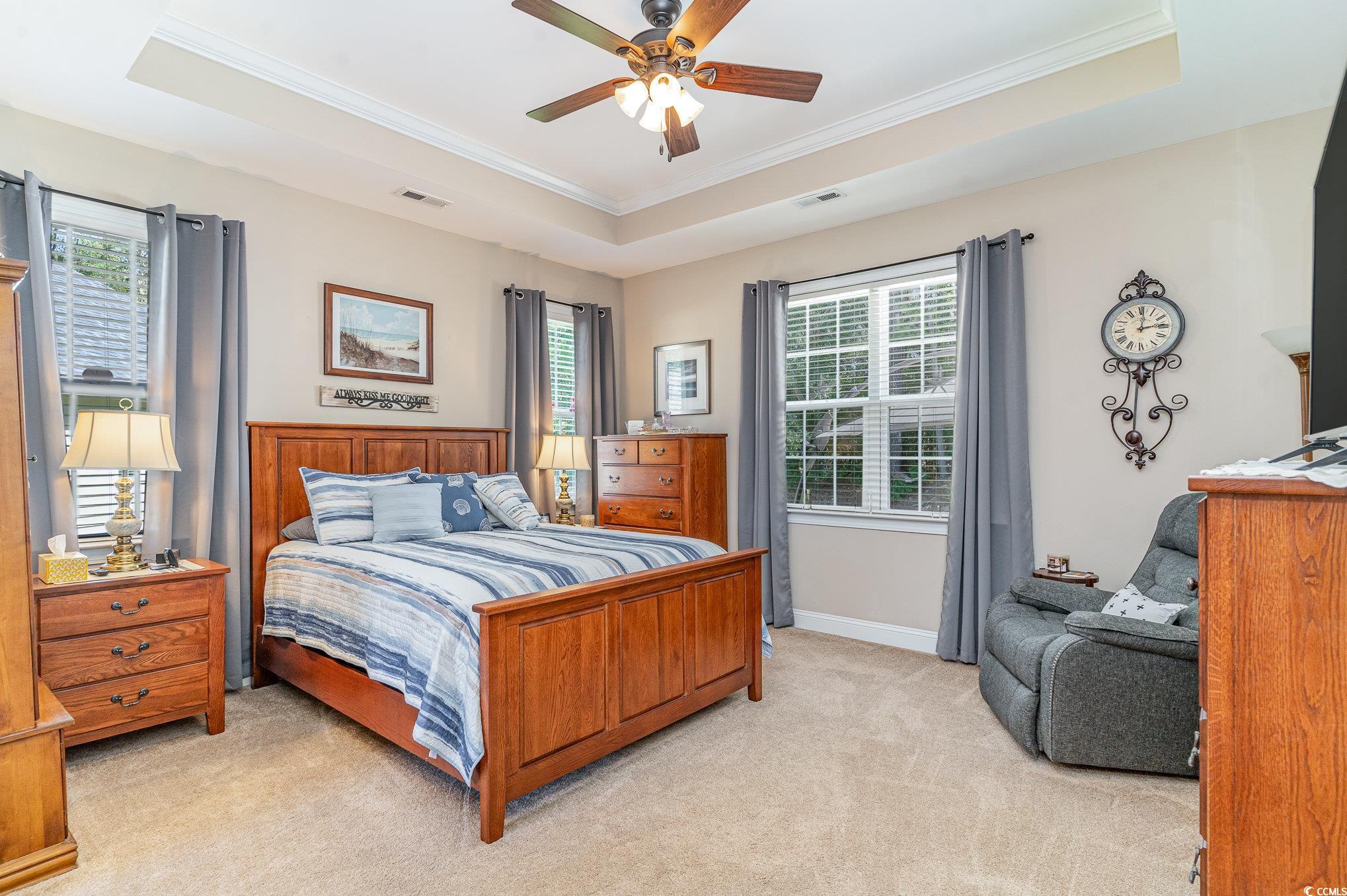 4204 Ridgewood Drive Conway, SC 29526 - Photo 16 of 38 Bedroom with a raised ceiling, light carpet, multi
