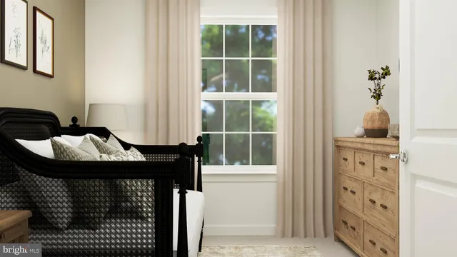 a room that has a table and a chair