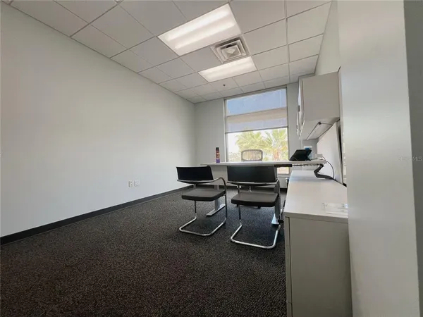 a large building with a yard