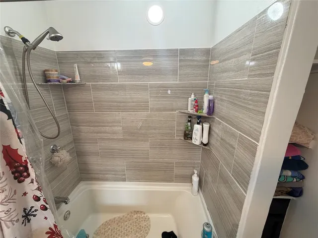 a bathroom with a shower