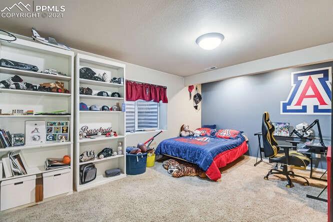 13873 Windy Oaks Road Colorado Springs, CO 80921 - Photo 23 of 28 a bedroom with bed and a book shelf