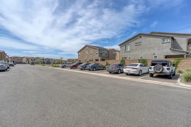 a car parked in front of a building