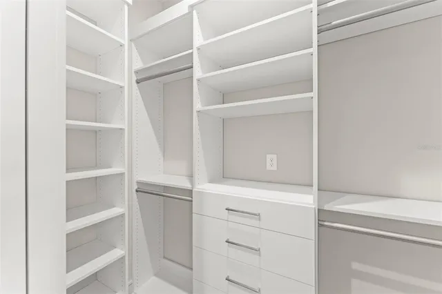 a close view of closet