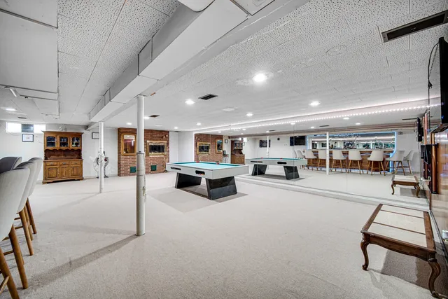 a room with furniture and a table