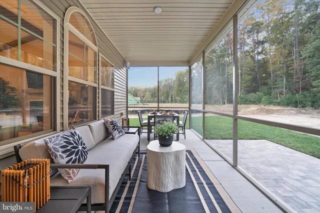 a view of a patio on the deck