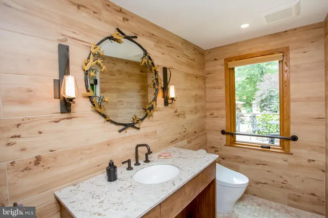 a living room with a large window