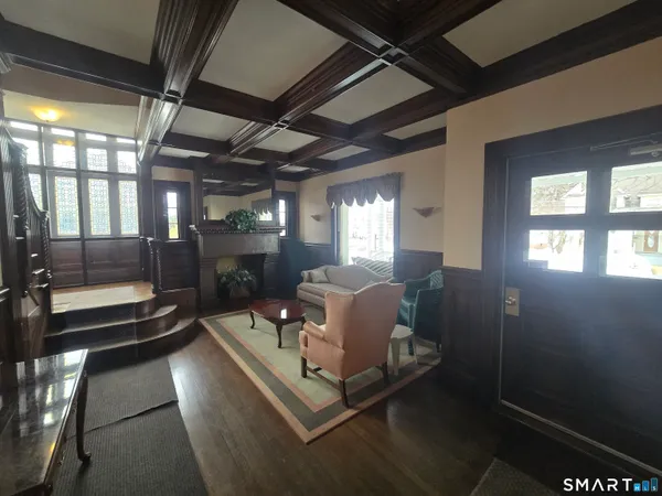 a living room with furniture