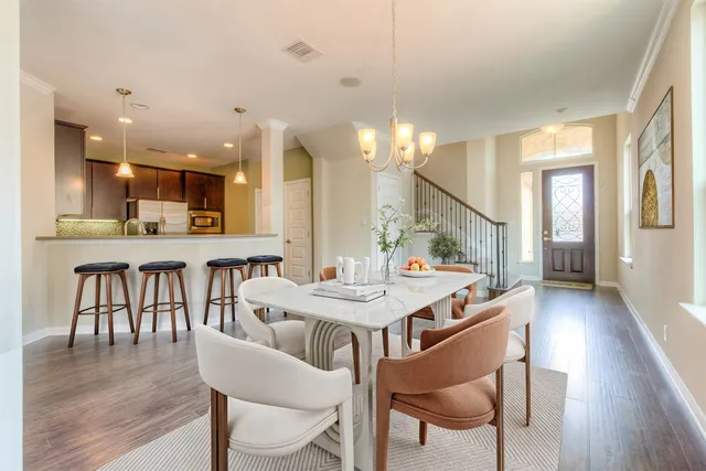 a bathroom with a double vanity sink and mirror