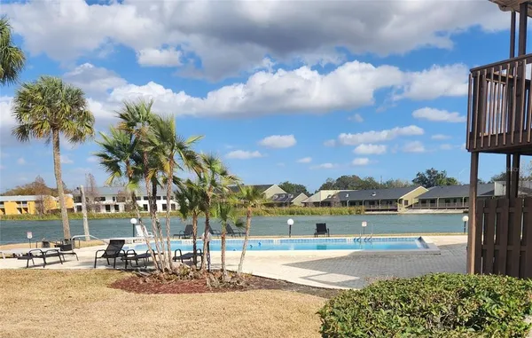 a view of swimming pool and lake view