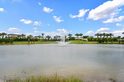 a view of a lake with houses