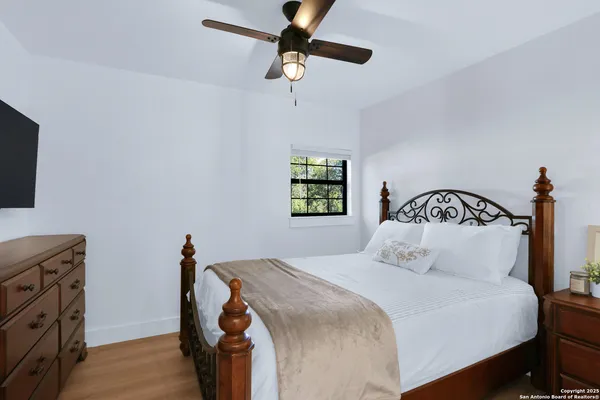 a bedroom with bunk bed