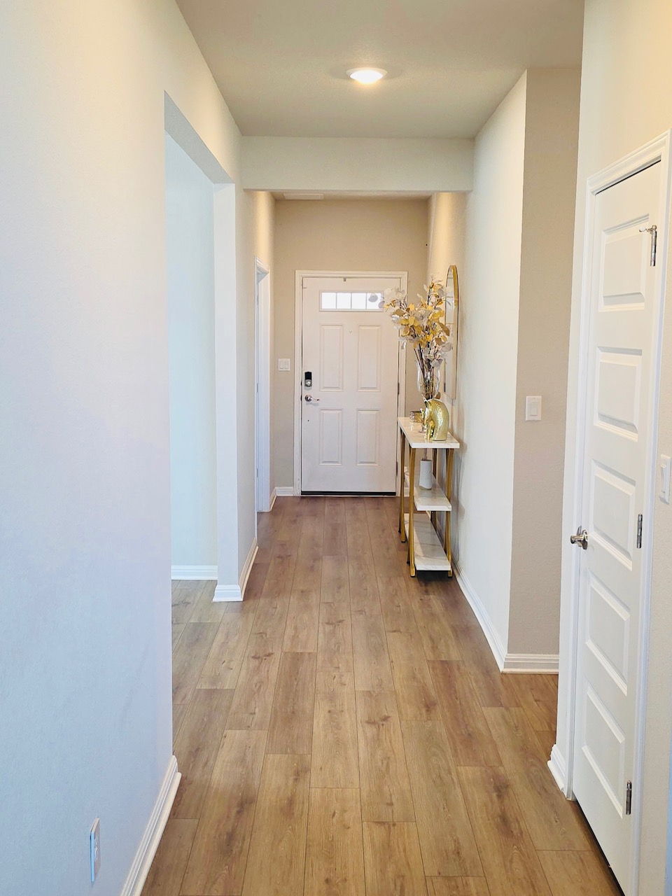 602 Sue Peaks Loop Dripping Springs, TX 78620 - Photo 17 of 39 a view of a hallway with wooden floor and closet