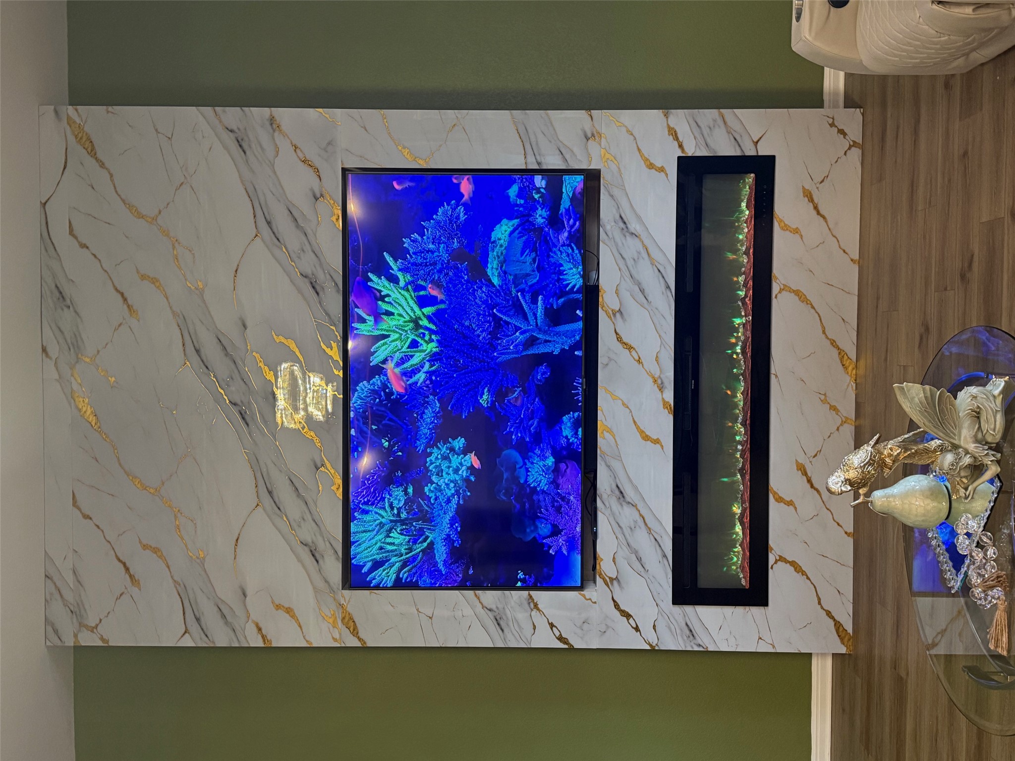 602 Sue Peaks Loop Dripping Springs, TX 78620 - Photo 10 of 39 a room with red wall paintings and a wall painting