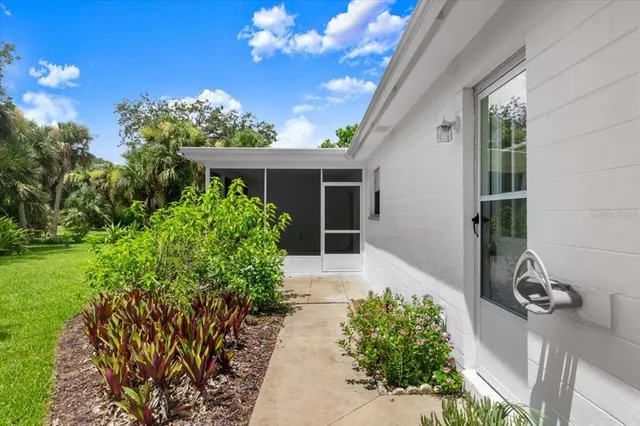 a view of a garden with a fountain