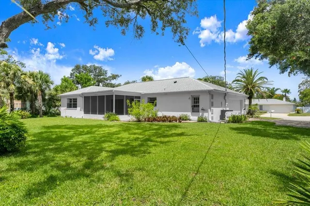 a view of a backyard with a garden