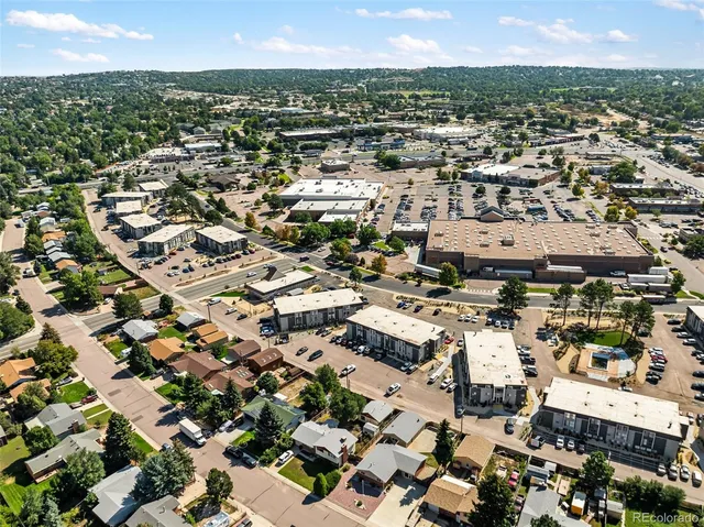 an aerial view of a city