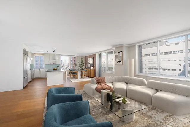 a open kitchen with stainless steel appliances granite countertop a stove and more cabinets