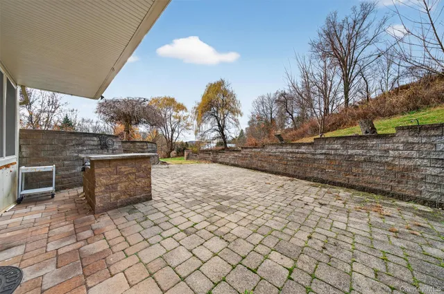 a view of a chairs on the deck