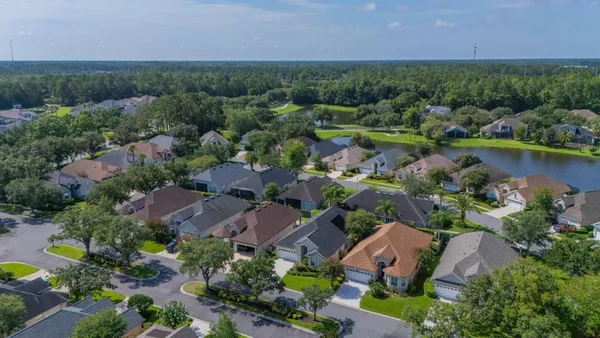 an aerial view of a house