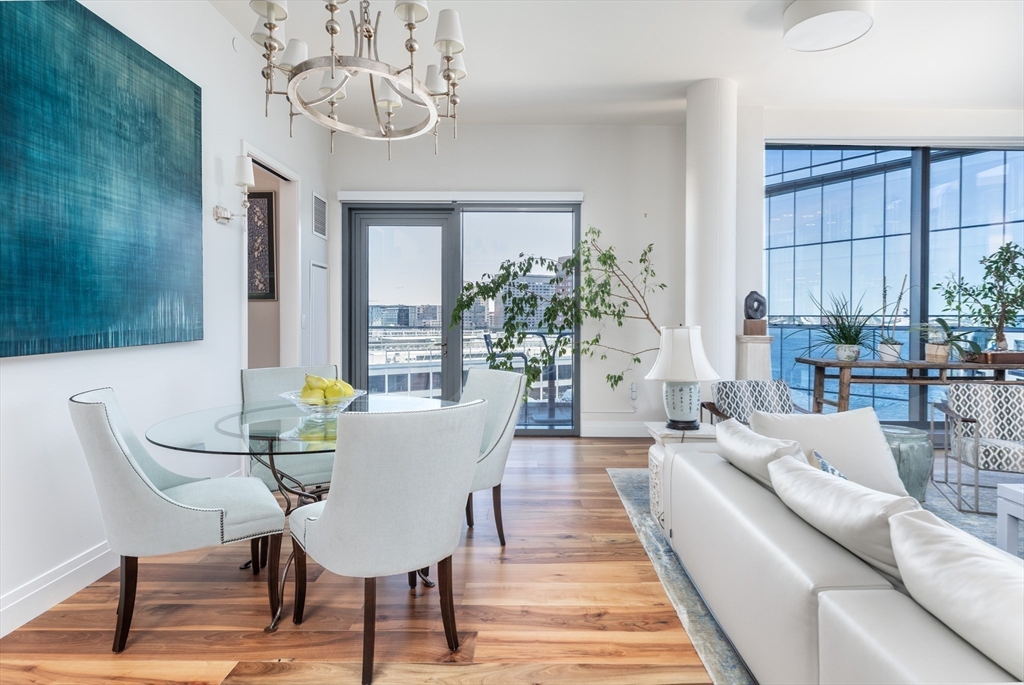 300 Pier 4 Blvd., Unit PHM Boston, MA 02210 - Photo 4 of 34 a view of a dining room with furniture window and wooden floor