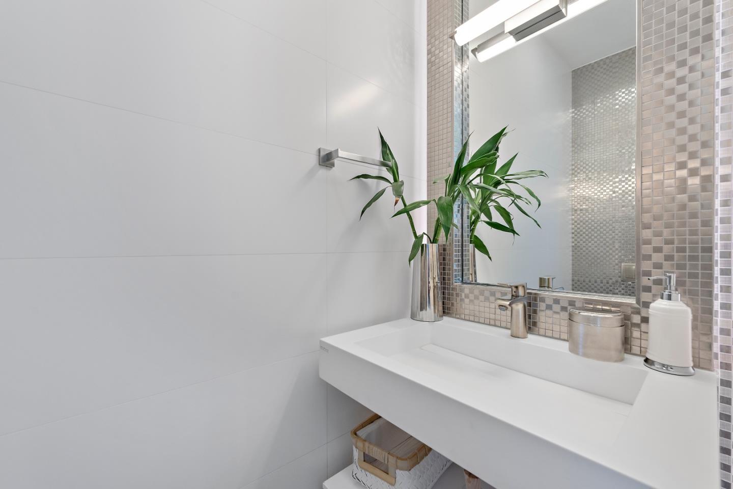 88 Park Drive Atherton, CA 94027 - Photo 30 of 40 a bathroom with a sink and a mirror
