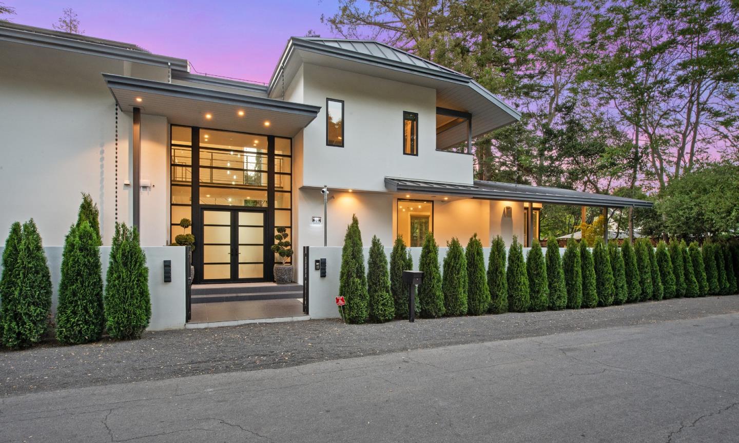 88 Park Drive Atherton, CA 94027 - Photo 39 of 40 a front view of a house with a garden