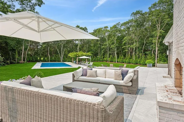 a view of outdoor space yard swimming pool and patio