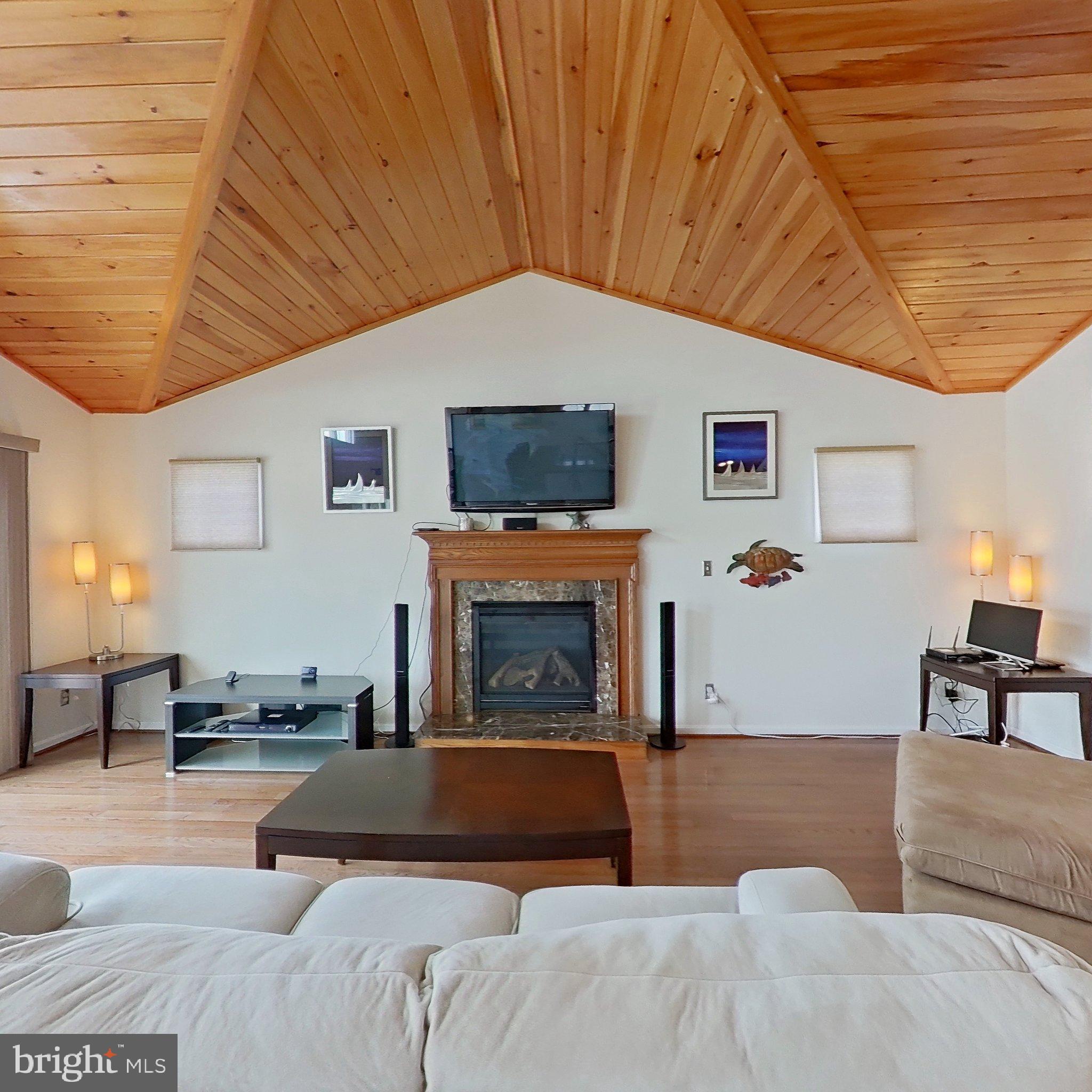 505 South Surf Road Ocean City, MD 21842 - Photo 21 of 49 a living room with furniture and a fireplace