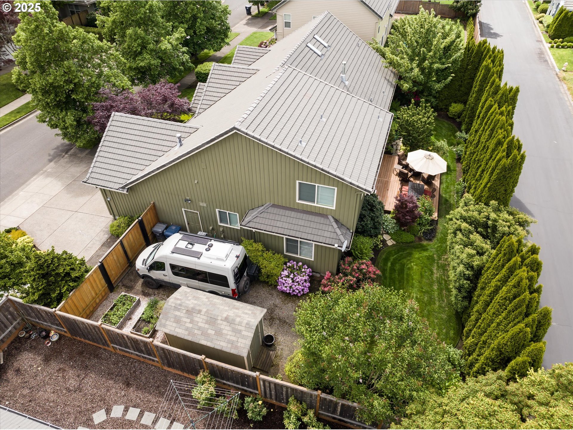 2053 Lakeview Drive Eugene, OR 97408 - Photo 36 of 45 an aerial view of a house with a yard and potted plants