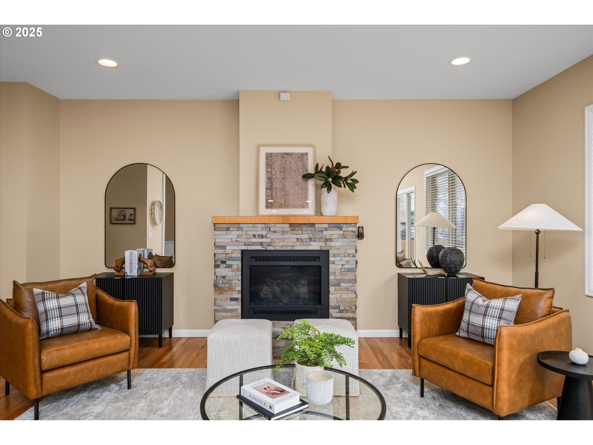 2053 Lakeview Drive Eugene, OR 97408 - Photo 9 of 45 a living room with furniture and a fireplace