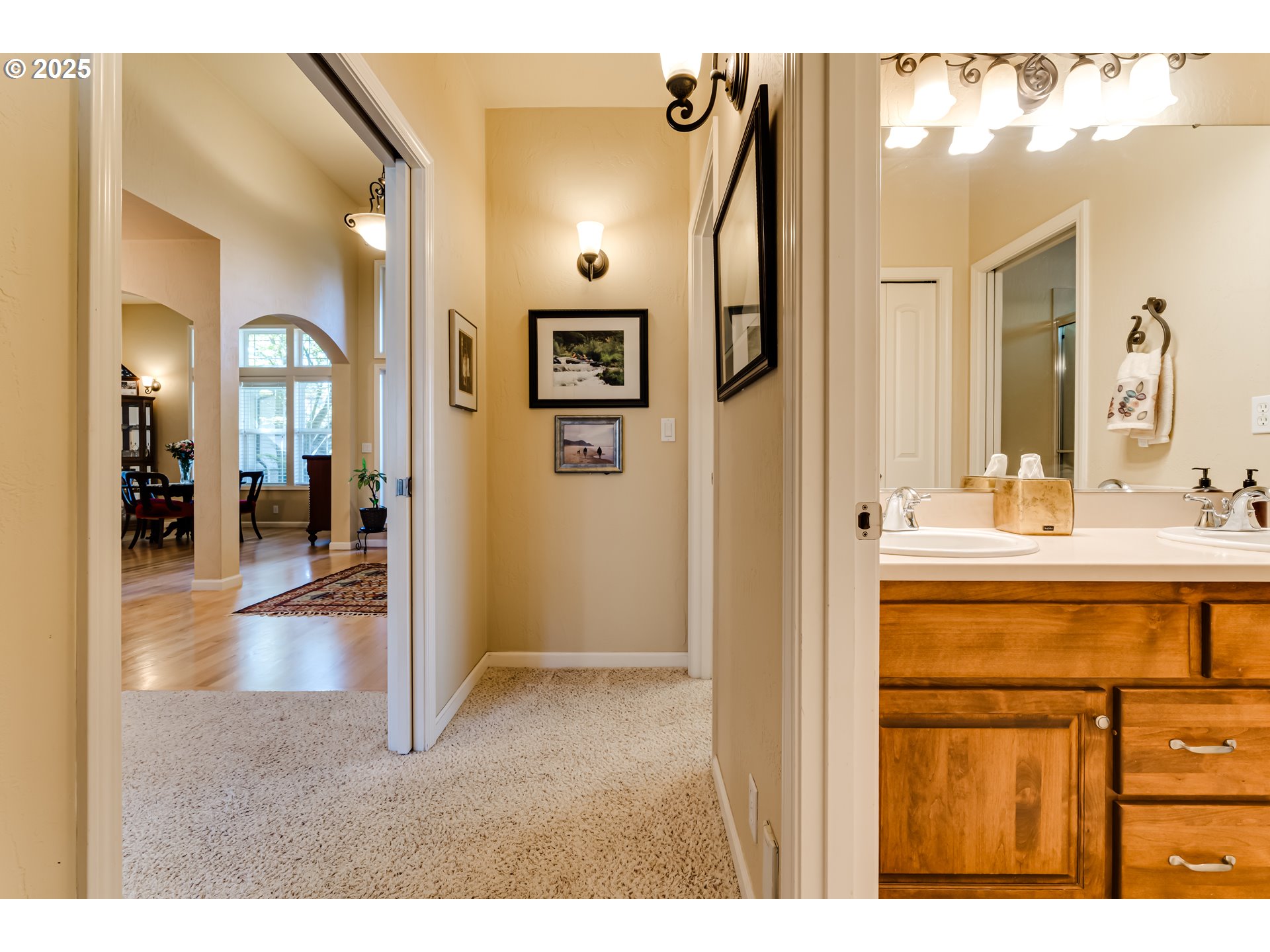 3351 Cape Hatteras Drive Eugene, OR 97408 - Photo 37 of 47 a bathroom with a sink a mirror and a shower