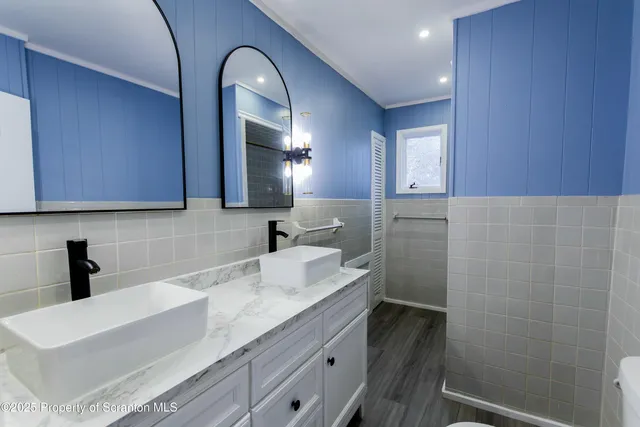 a bathroom with a toilet and a sink