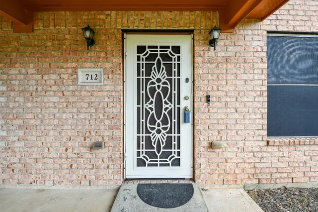 a front view of a door