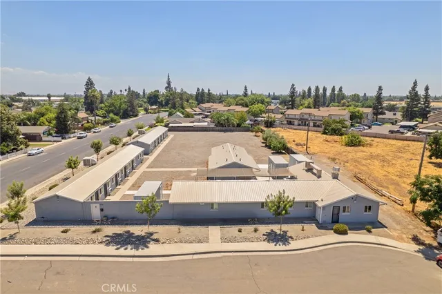 a view of a city with tall buildings