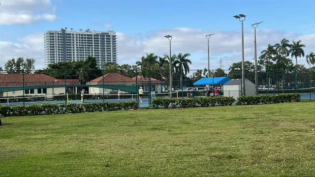 a garden view with trees