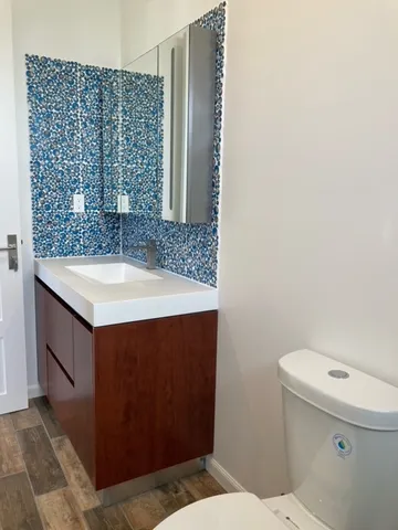 a bathroom with a sink and a toilet