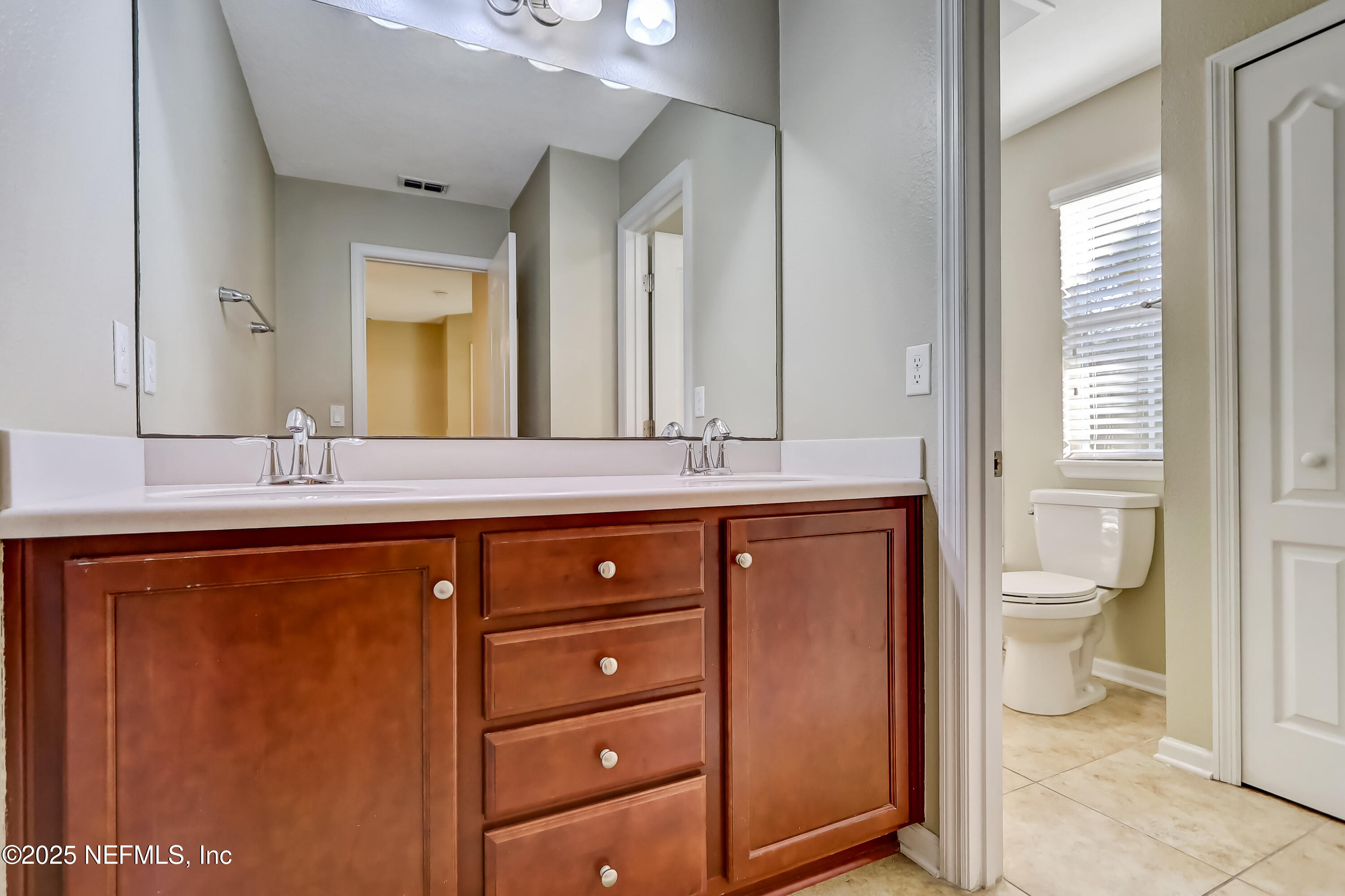 3838 Chasing Falls Road Orange Park, FL 32065 - Photo 28 of 36 a bathroom with a granite countertop sink mirror and toilet