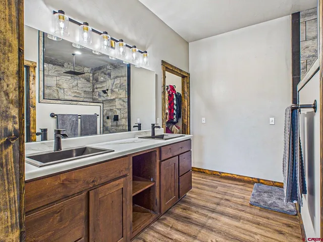 a bathroom with a shower