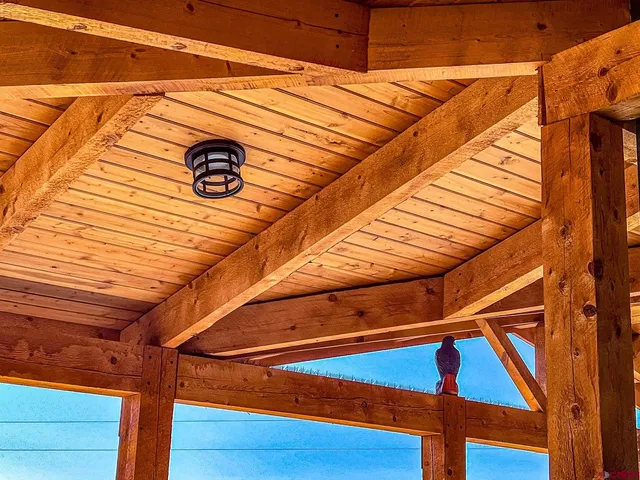 a view of under an umbrella