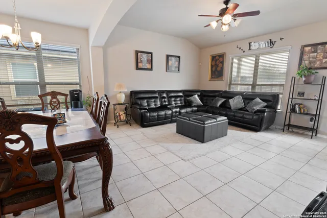 a living room with furniture