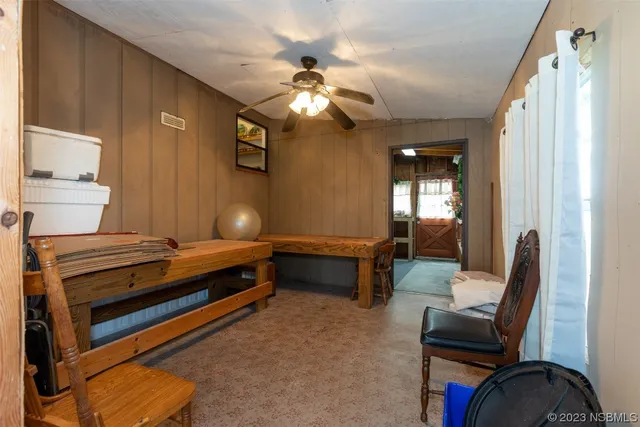 a view of a room with racks